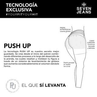 Foto 7 | Short Mujer Push Up Cintura Alta Stretch 6057stob