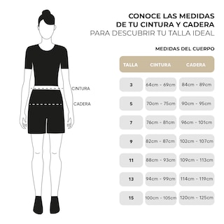 Foto 5 | Short Mujer Mezclilla Tiro Bajo Oxford Bolsas Traseras