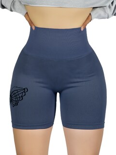 Foto 1 | Short Deportivo De Mujer Sh-062 Azul Stretch Testurizado Push Up
