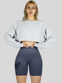 Foto 4 | Short Deportivo De Mujer Sh-062 Azul Stretch Testurizado Push Up