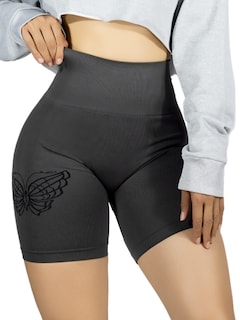 Foto 1 | Short Deportivo De Mujer Sh-062 Gris Oscuro Stretch Testurizado Push Up