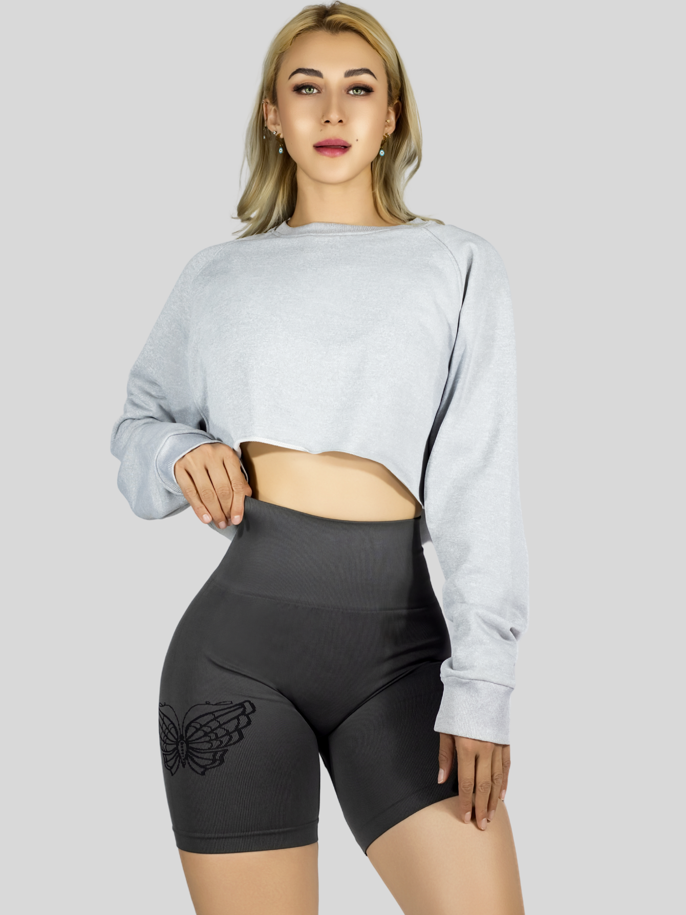 Foto 5 pulgar | Set De 2 Short Mujer Shores Deportivo Casual Sh-057-px2 Gris Oscuro Y Lila Chort Push Up