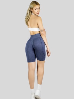 Foto 3 | Set De 2 Short Mujer Shores Deportivo Casual Sh-061-px2 Gris Oscuro Y Marino Chort Push Up