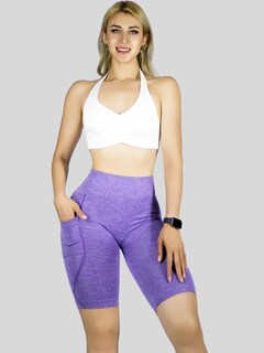 Foto 4 | Set De 2 Short Mujer Shores Deportivo Casual Sh-061-px2 Gris Oscuro Y Lila Chort Push Up