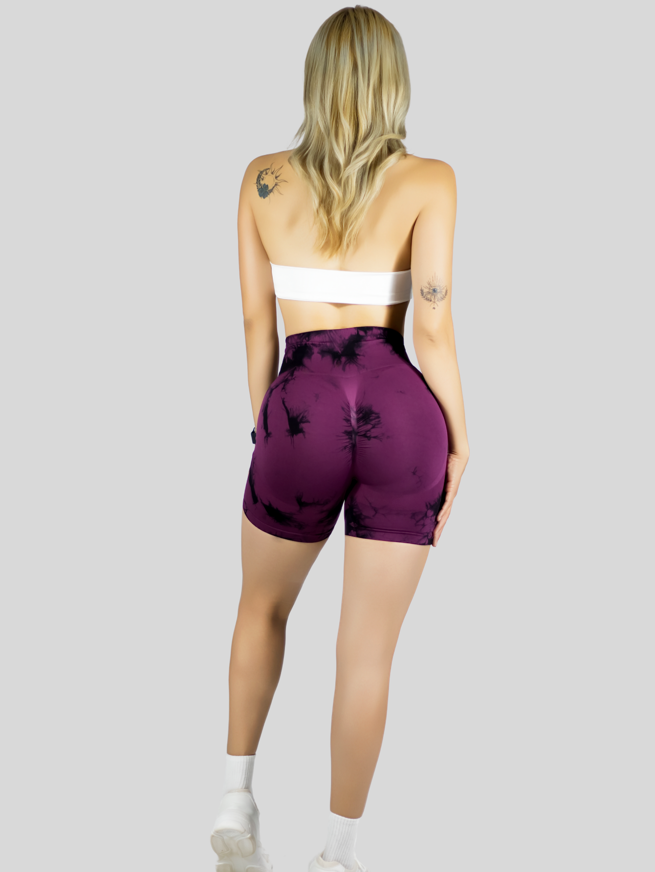 Foto 4 pulgar | Biker Short Mujer Stretch Shore Dama Sh-063 Vino Chores Gym Talle Alto