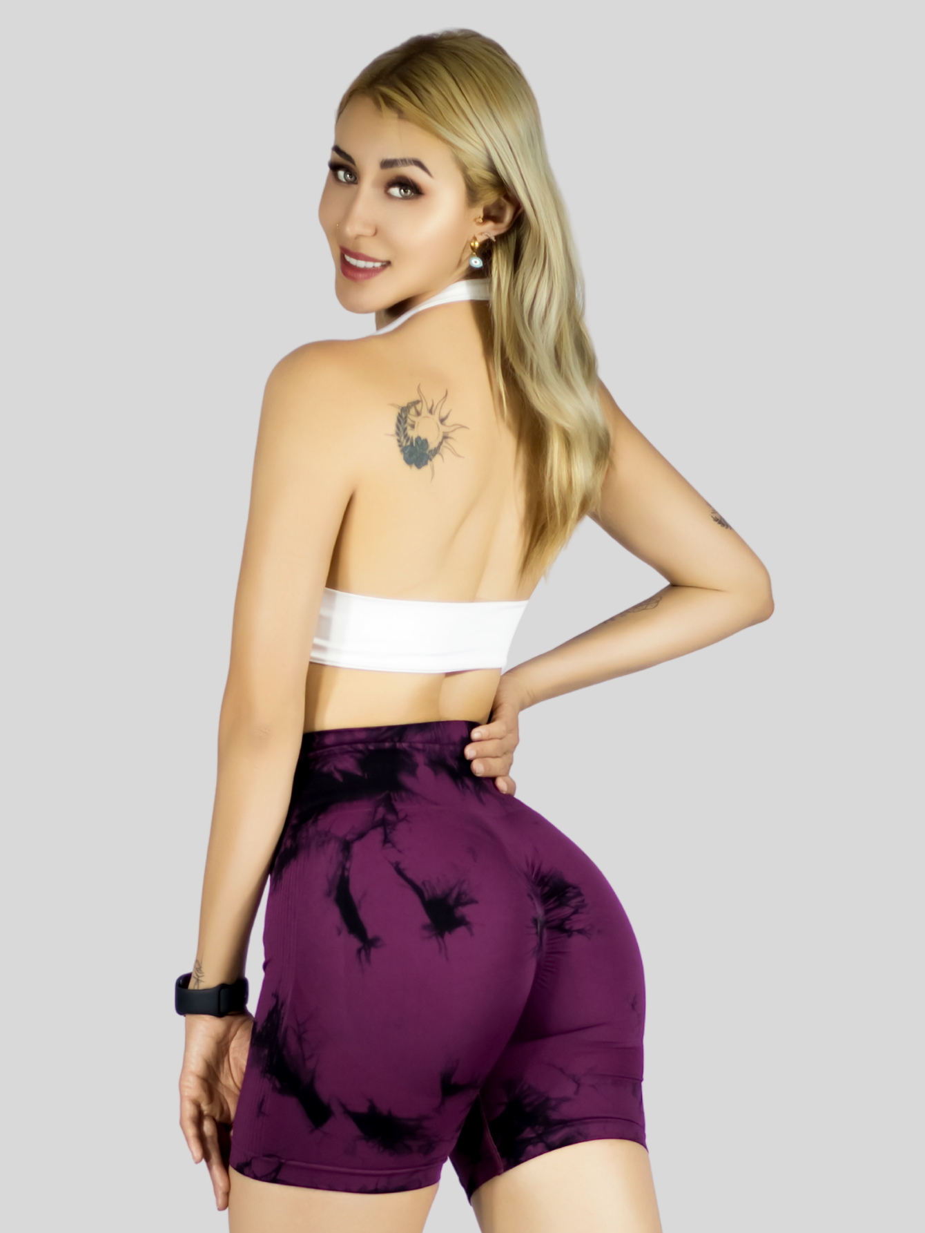 Foto 6 | Biker Short Mujer Stretch Shore Dama Sh-063 Vino Chores Gym Talle Alto