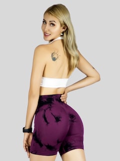 Foto 6 | Biker Short Mujer Stretch Shore Dama Sh-063 Vino Chores Gym Talle Alto