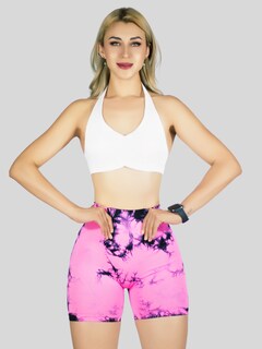 Foto 4 | Biker Short Mujer Stretch Shore Dama Sh-063 Rosa Chores Gym Talle Alto