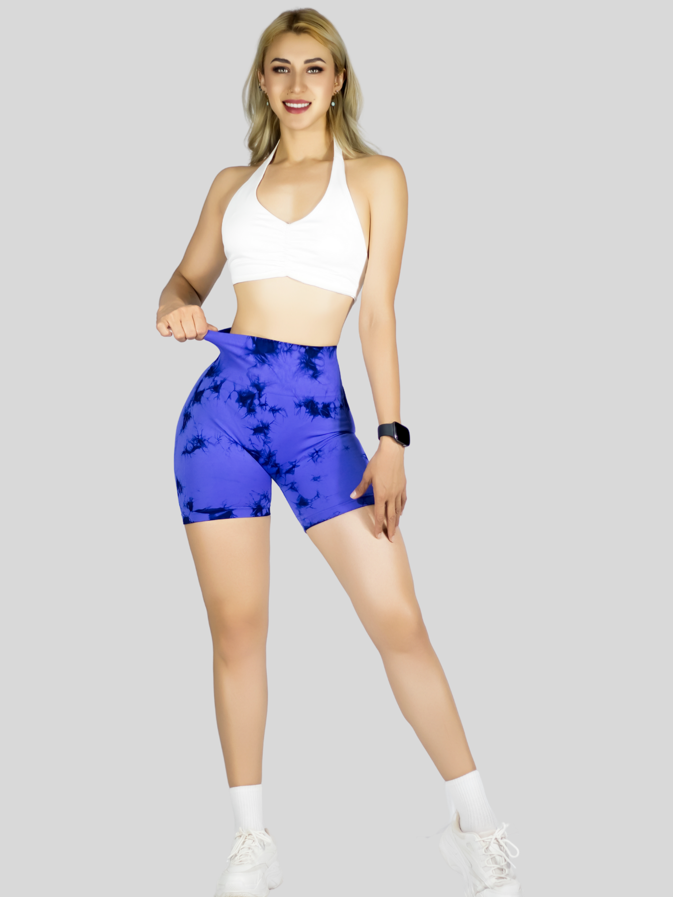 Foto 2 | Biker Short Mujer Stretch Shore Dama Sh-063 Azul Rey Chores Gym Talle Alto