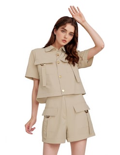 Foto 1 | Conjunto Casual De Short Y Camisola Tipo Cargo