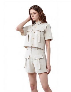Foto 2 | Conjunto Casual De Short Y Camisola Tipo Cargo