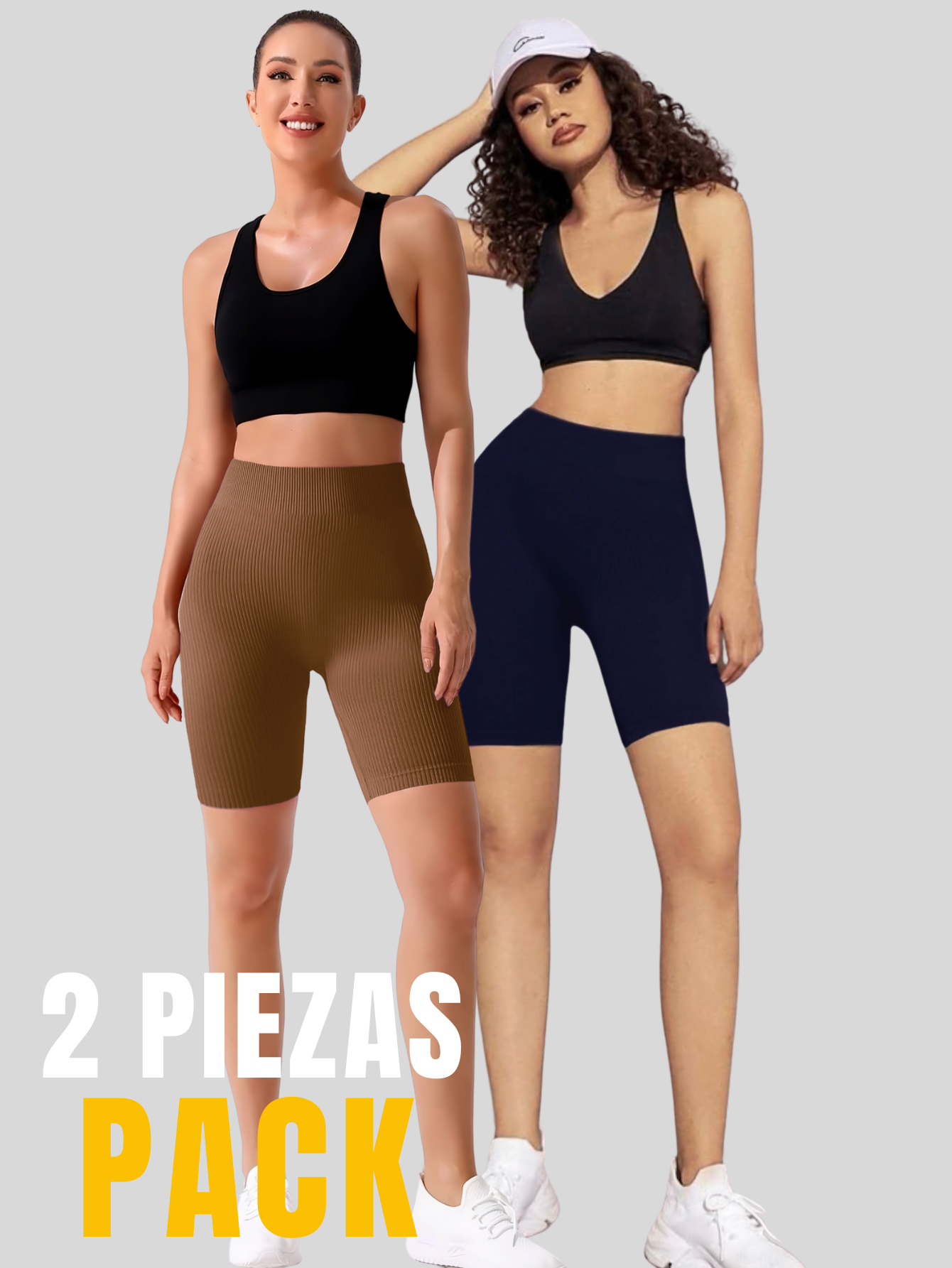 Foto 6 pulgar | Set De 2 Short Biker Mujer Shores Deportivos Sh-041-px2 Variedad De Colores Dama Chort Gym