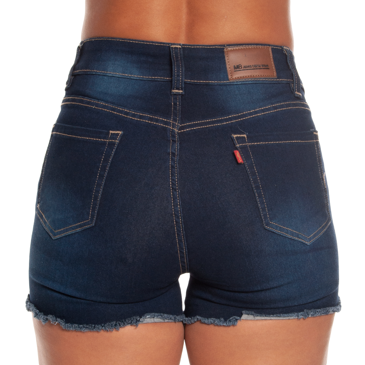 Foto 7 pulgar | Short De Mezclilla Stretch Para Mujer Tiro Alto Estilo Rasgado Pineda Jeans Azul Marino