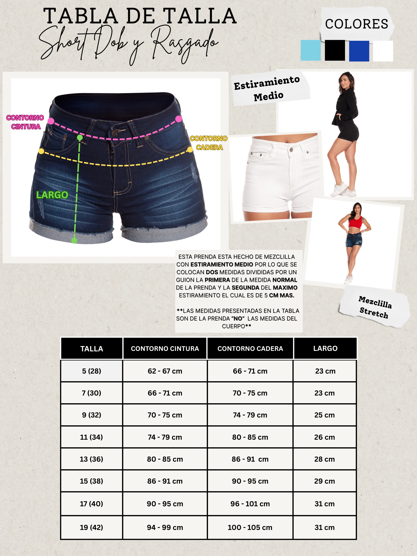 Foto 8 pulgar | Short De Mezclilla Stretch Para Mujer Tiro Alto Estilo Rasgado Pineda Jeans Azul Marino