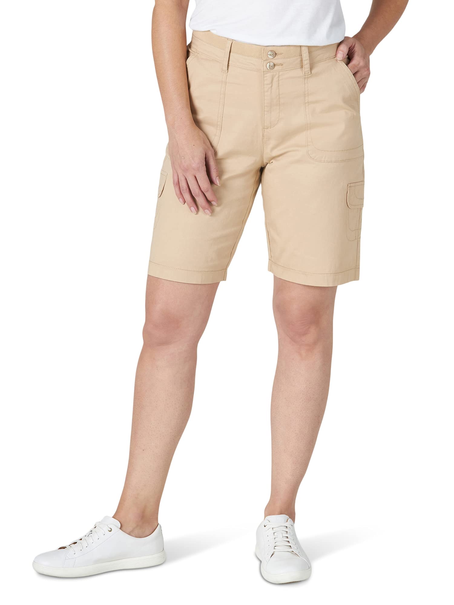 Foto 2 pulgar | Bermudas Cortas Lee Avey Knit Waist Cargo Café Para Mujer - Venta Internacional.