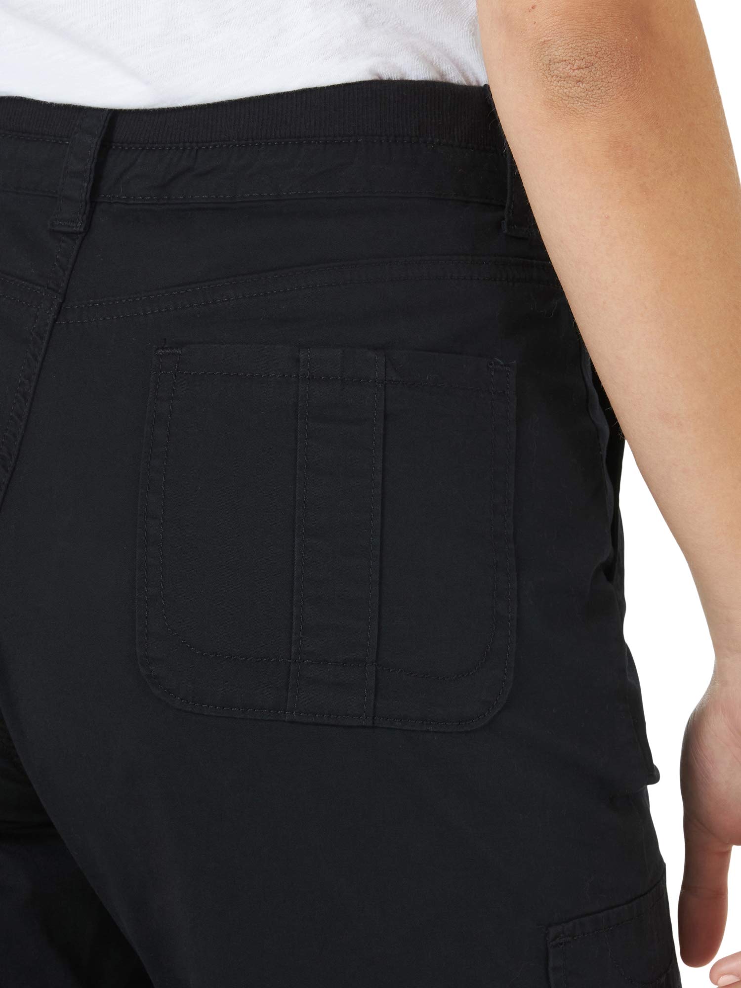 Foto 3 pulgar | Bermudas Cortas Lee Avey De Punto Con Cintura Tipo Cargo Negra Para Mujer - Venta Internacional.