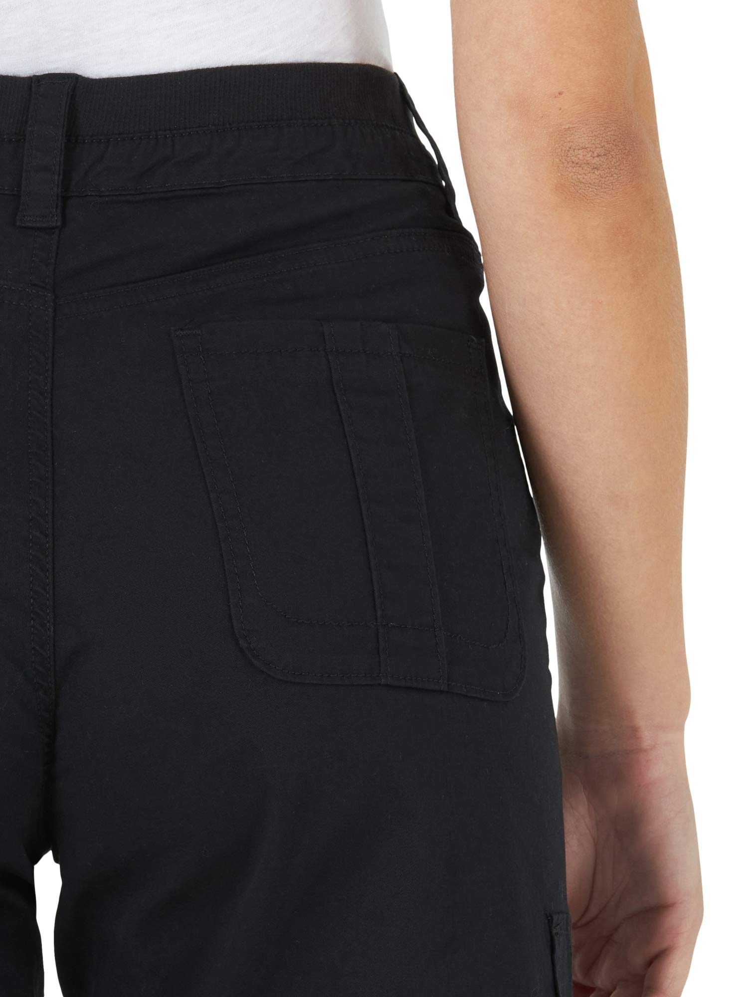 Foto 4 pulgar | Bermudas Cortas Lee Avey De Punto Con Cintura Tipo Cargo Negra Para Mujer - Venta Internacional.
