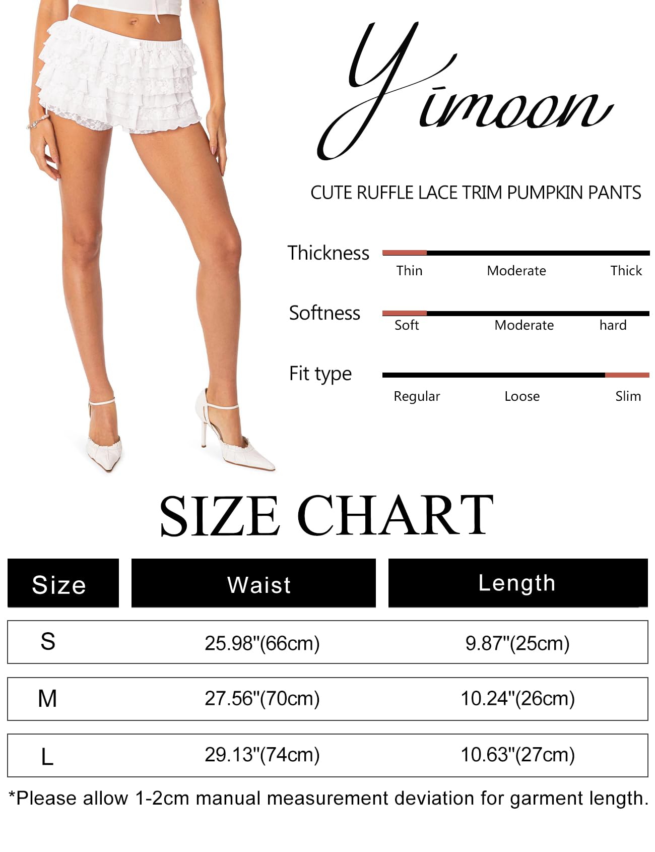 Foto 7 pulgar | Pantalones Cortos Bloomers Yimoon Lolita Con Volantes, Color Blanco Hada, Para Mujer - Venta Internacional.