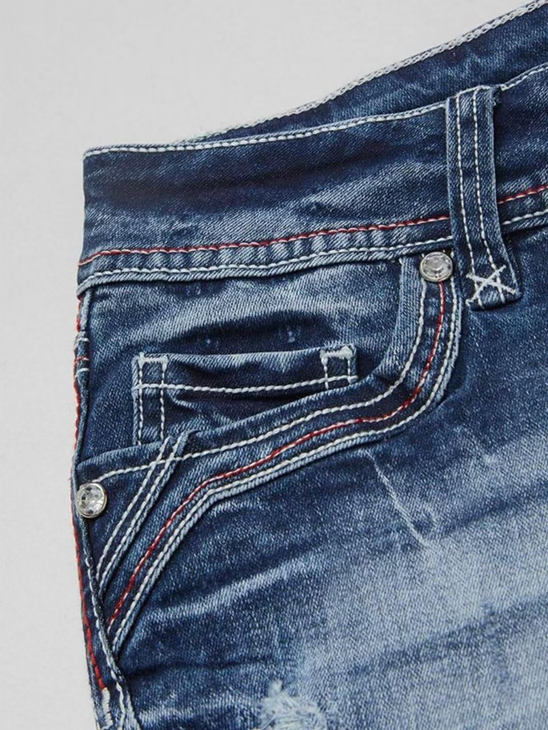 Foto 5 pulgar | Pantalones Cortos Vaqueros Elásticos Con Estampado De Flamencos Para Mujer, Color Azul Acero L - Venta Internacional.