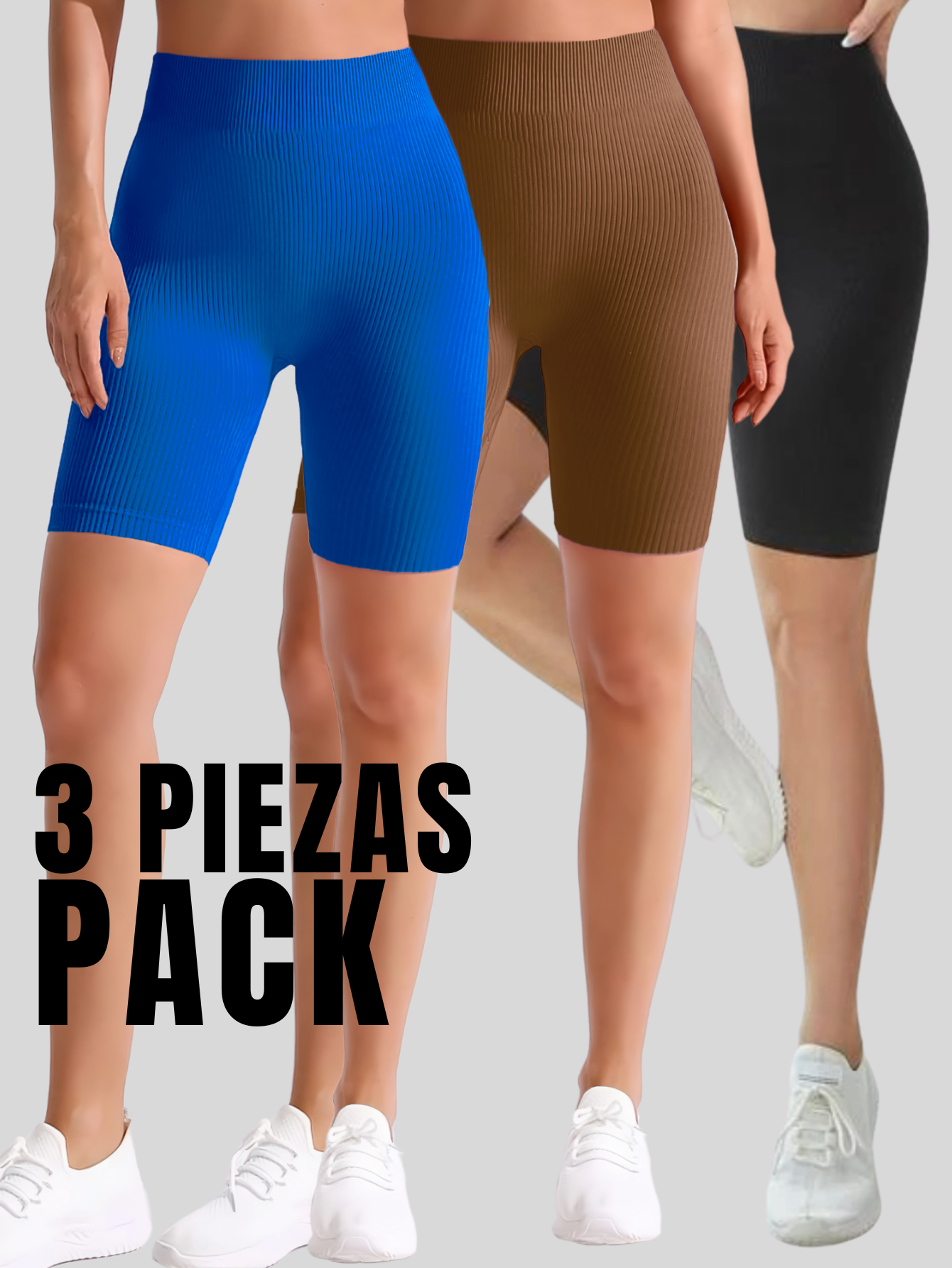Foto 5 pulgar | Set De 3 Short Biker Mujer Shores Deportivos Sh-041-px3 Variedad De Colores Dama Chort Gym