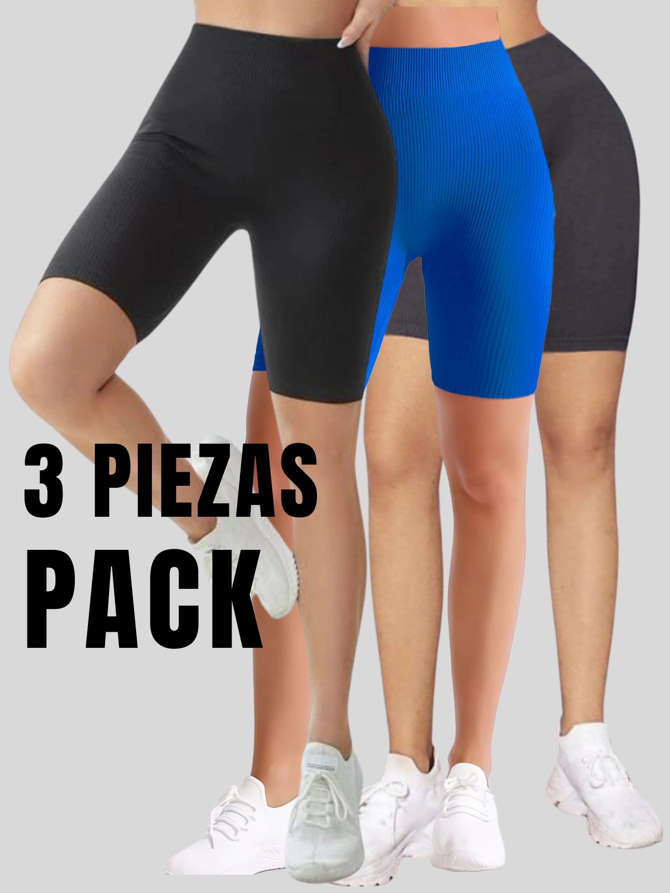 Foto 5 pulgar | Set De 3 Short Biker Mujer Shores Deportivos Sh-041-px3 Variedad De Colores Dama Chort Gym