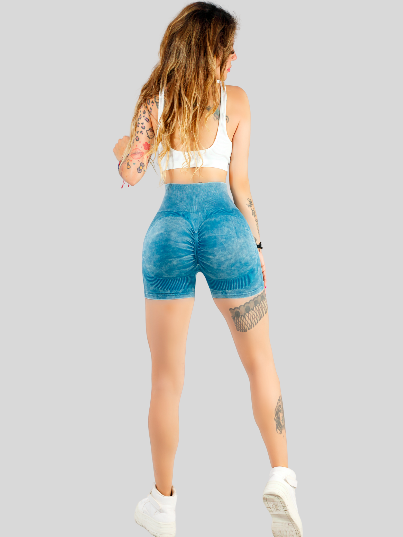 Foto 4 pulgar | Set De 3 Biker Short Mujer Stretch Shore Lic-054-px3 Variedad De Colores Dama Chores Gym Talle Alto
