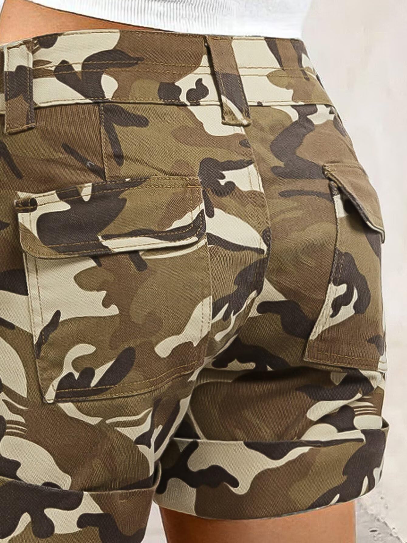 Foto 6 pulgar | Pantalones Cortos Cargo Flamingals Camo Para Mujer  Color Marrón  Talla L - Venta Internacional.