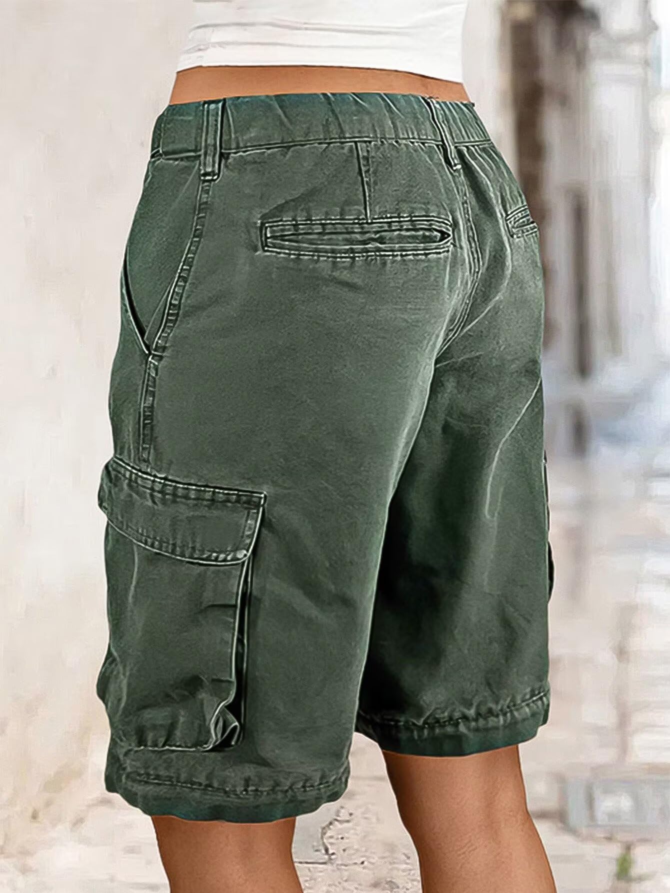 Foto 4 | Bermudas De Mezclilla Verde Flamingals Para Mujer  Talla M - Venta Internacional.