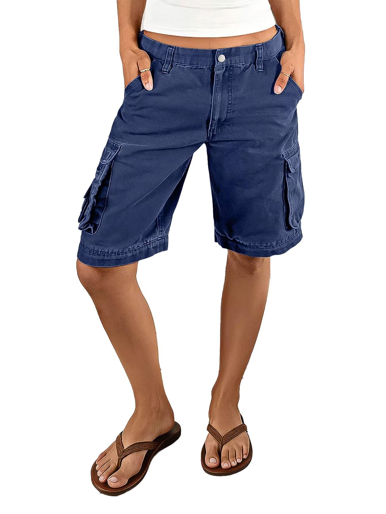 Foto 3 pulgar | Bermudas Flamingals Para Mujer Azul Marino Denim 2xl - Venta Internacional.