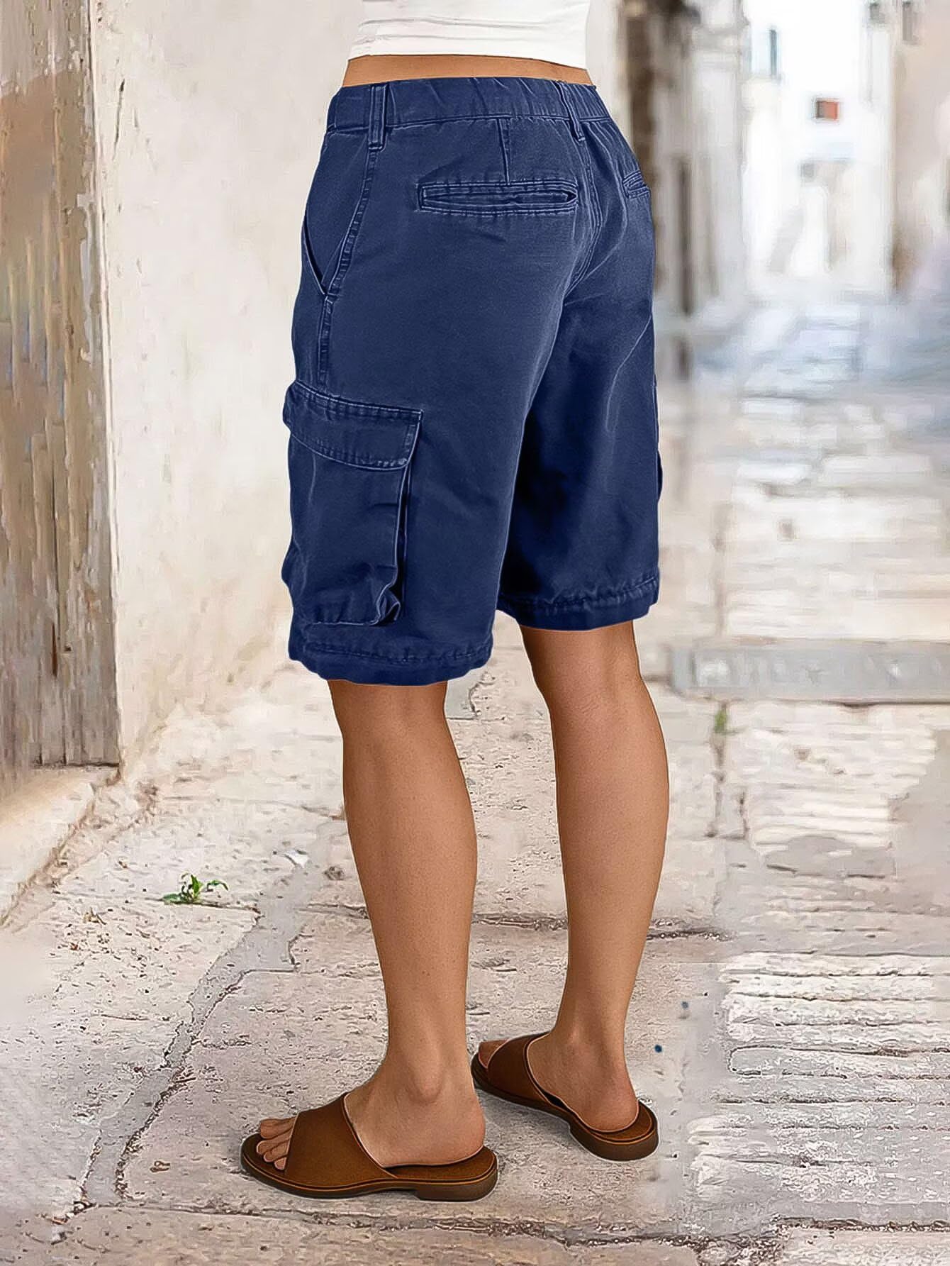 Foto 4 pulgar | Bermudas Flamingals Para Mujer Azul Marino Denim 2xl - Venta Internacional.