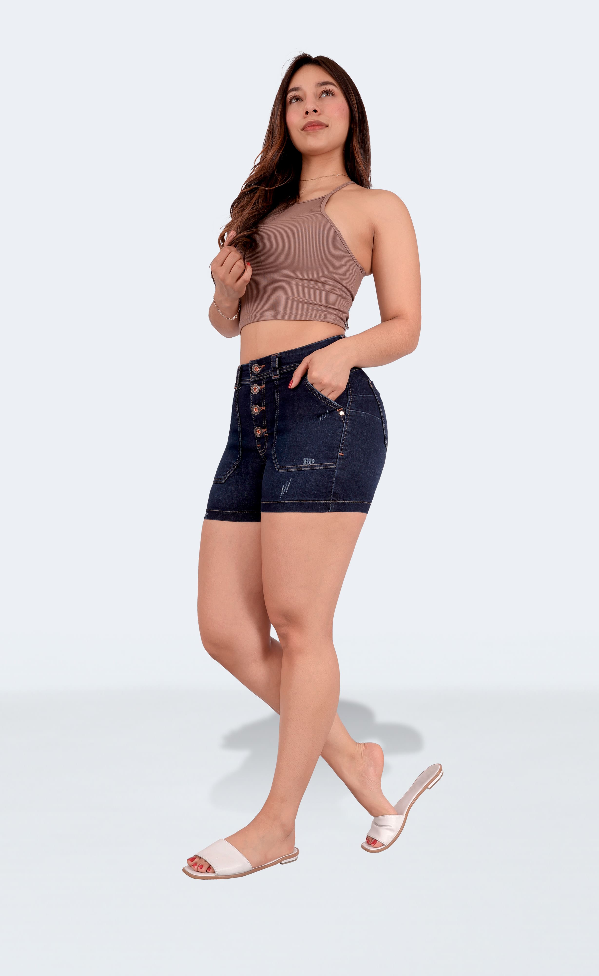 Foto 7 pulgar | Short Mujer Mezclilla Dama Colombiano Linea Premium Sea Brazil