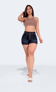 Foto 7 | Short Mujer Mezclilla Dama Colombiano Linea Premium Sea Brazil