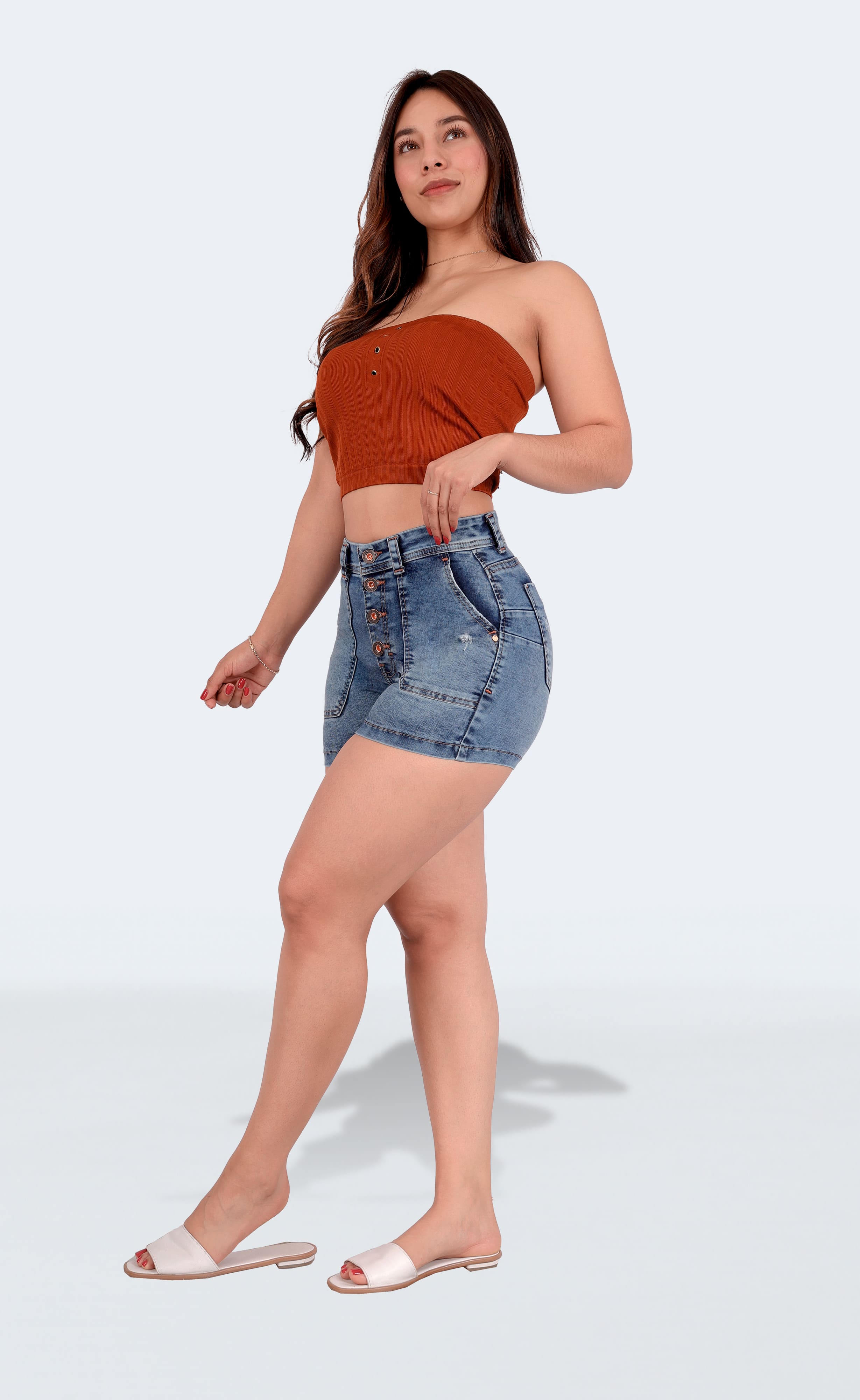 Foto 4 | Short Mujer Mezclilla Dama Colombiano Linea Premium Sea Brazil