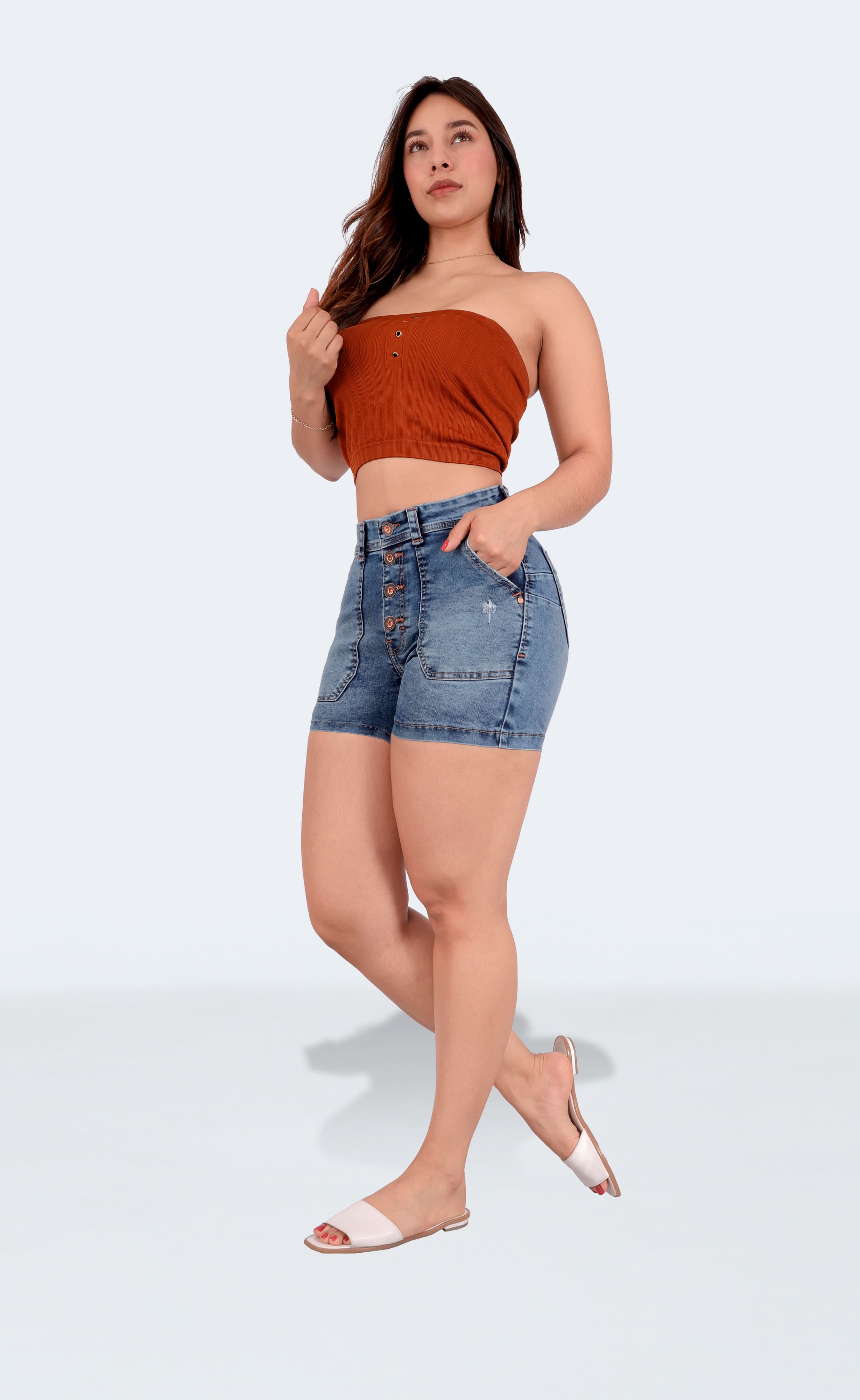 Foto 5 | Short Mujer Mezclilla Dama Colombiano Linea Premium Sea Brazil