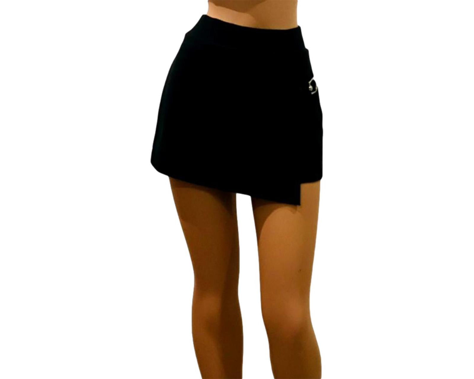 Foto 5 pulgar | Falda Mini Kosauki Moda FASHKO Stretch color Negro