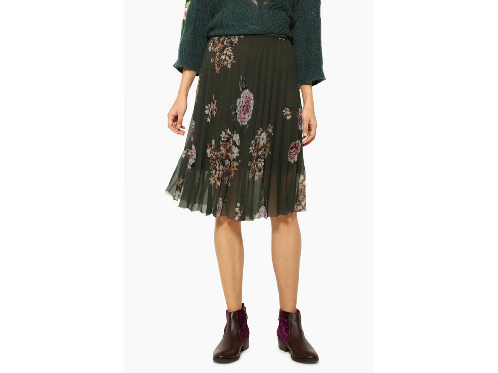 Foto 2 | Falda ''lisa'' Desigual color Verde
