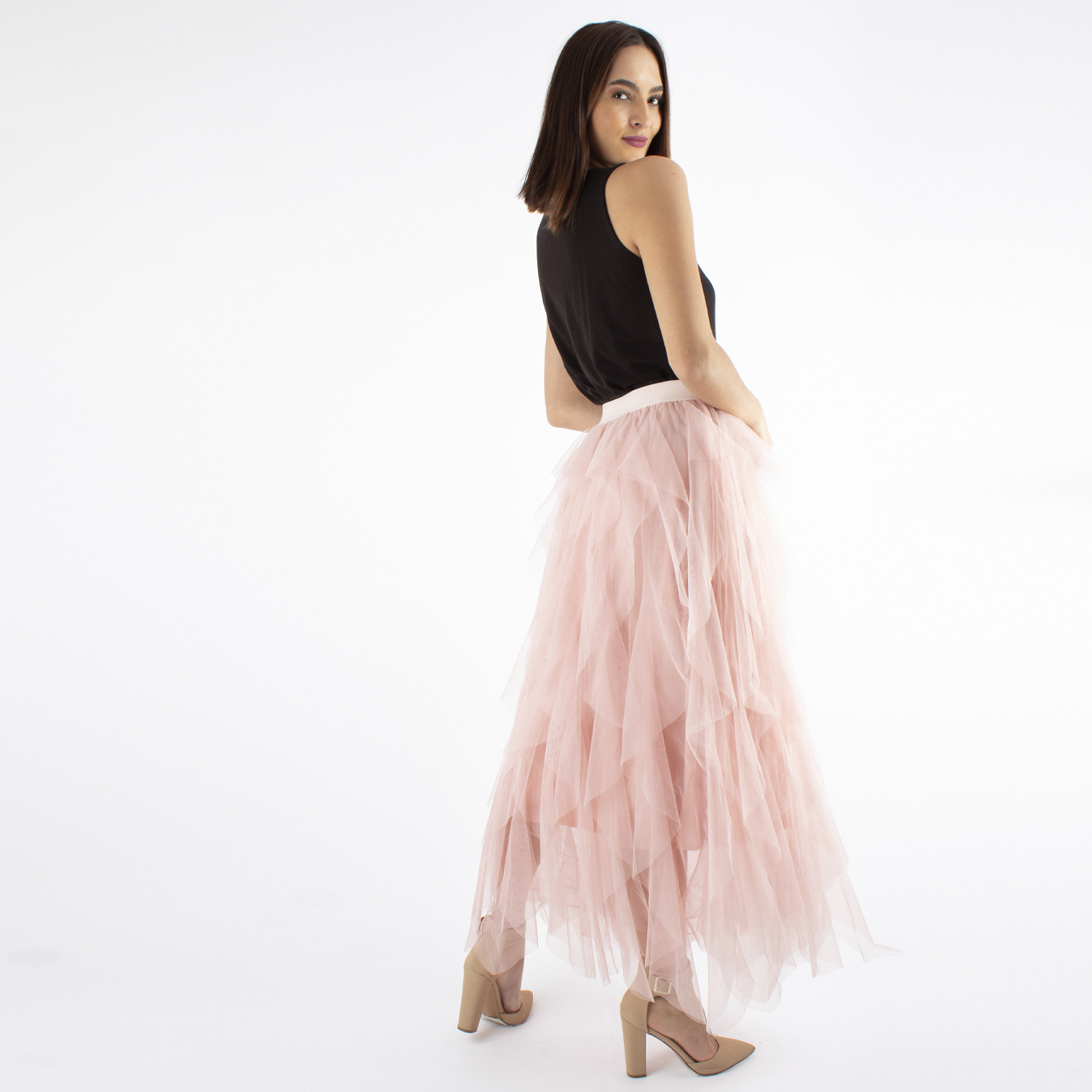 Foto 4 | Maxi Falda AMAD Rosa Tul de Olanes