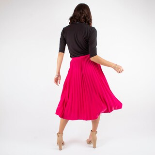 Foto 3 | Falda Plisada AMAD Fuscia Brillo Sutil