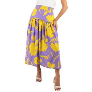 Foto 1 | Maxi Falda Con Olán Ancho Fruncido Amad De Print Floral Multicolor
