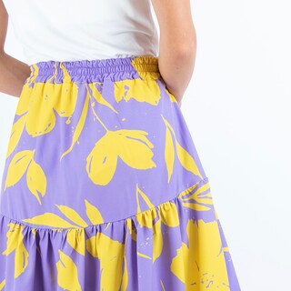 Foto 4 | Maxi Falda Con Olán Ancho Fruncido Amad De Print Floral Multicolor