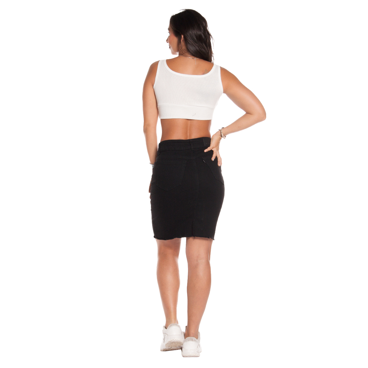 Foto 4 | Falda de Mezclilla Pineda Jeans Stretch con Botones para Dama