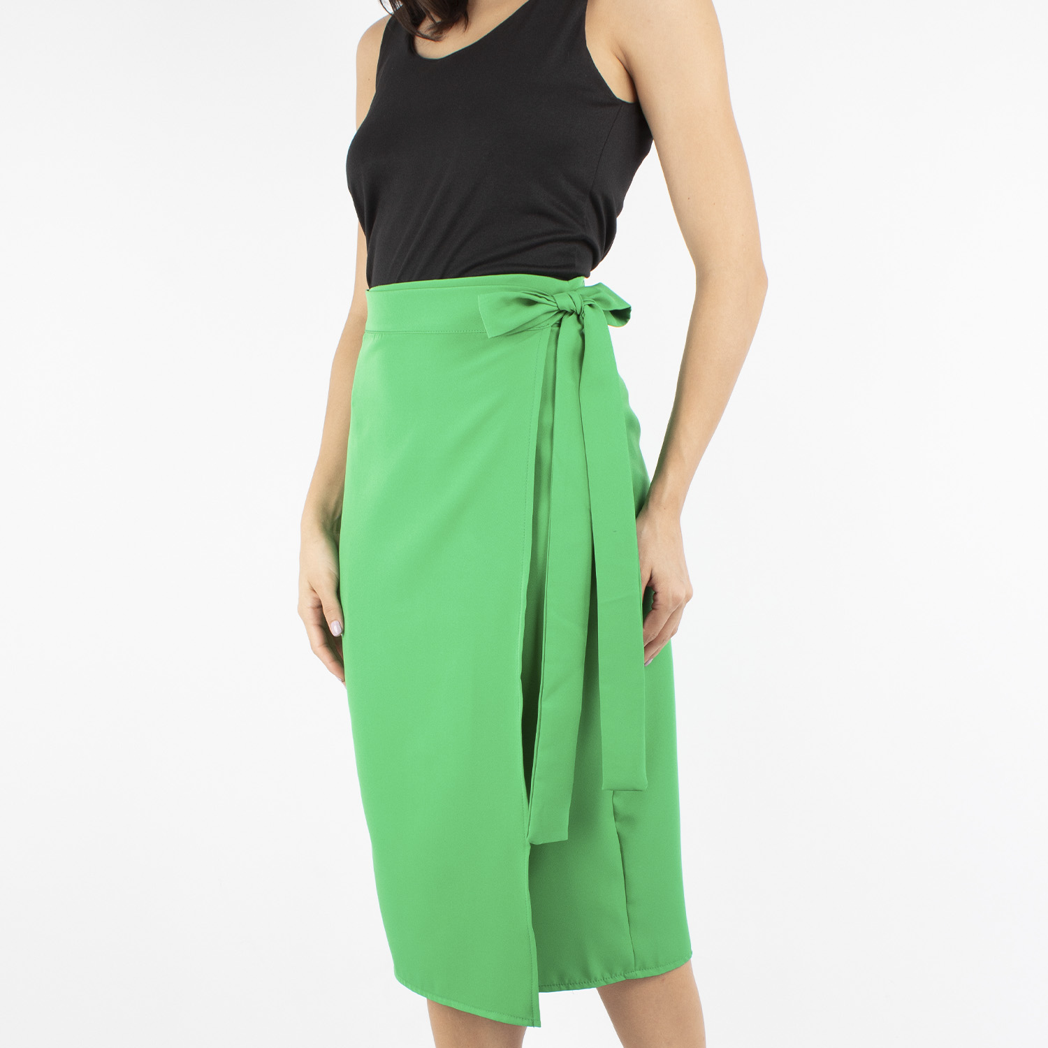 Foto 4 | Falda Lápiz Cruzada Amad Color Verde