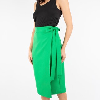 Foto 4 | Falda Lápiz Cruzada Amad Color Verde