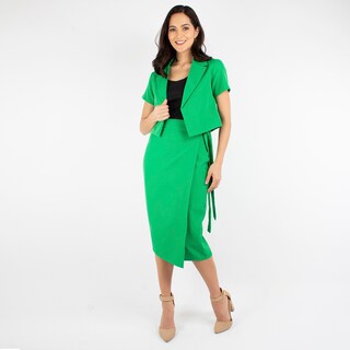 Foto 5 | Falda Lápiz Cruzada Amad Color Verde