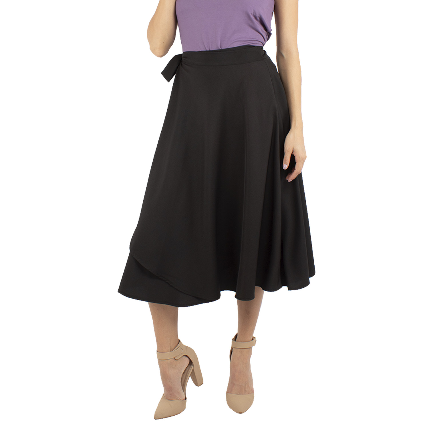 Falda Cruzada Semicircular Amad color Negro