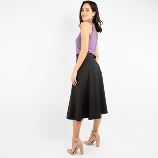 Foto 4 | Falda Cruzada Semicircular Amad color Negro