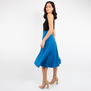 Foto 2 | Falda Cruzada Semicircular Amad Azul para Mujer