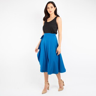 Foto 5 | Falda Cruzada Semicircular Amad Azul para Mujer