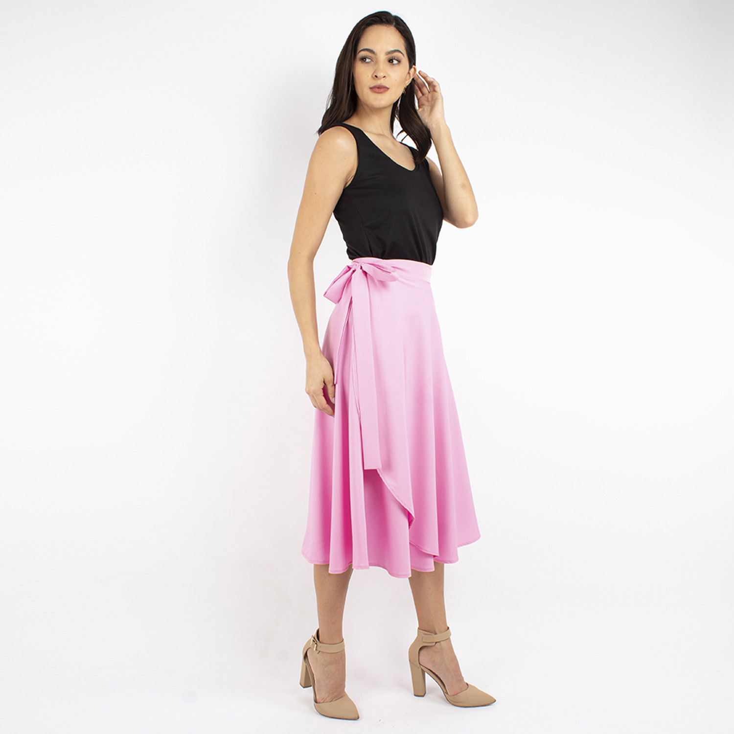 Foto 3 pulgar | Falda Amad color Rosa para Mujer