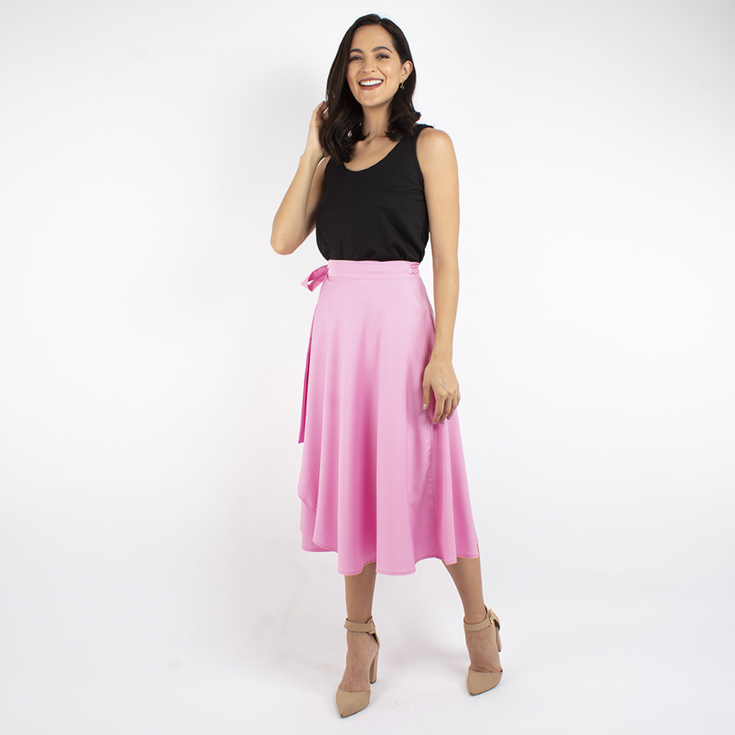 Foto 6 pulgar | Falda Amad color Rosa para Mujer